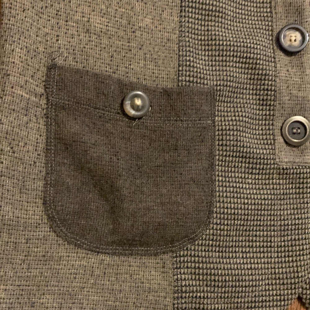 Vintage Eclectic Patchwork Grandpa Asymmetrical Sweater Nancy Bolen Cardigan M - Picture 11 of 12